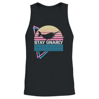 Narwhal Retro Unisex Tank Top - Black