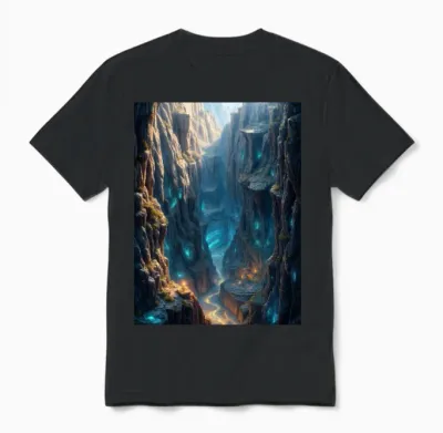 Celestial Sapphire Canyon Unisex T-Shirt - Black