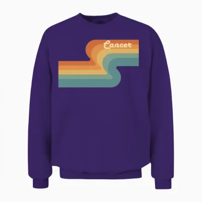 Cancer Retro Design by Blindemommsmerch Unisex Sweatshirt - Purple
