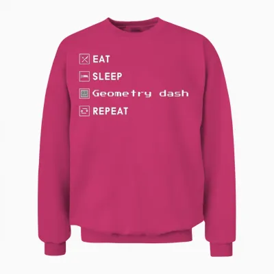 Eat Sleep Geometry Dash Repeat Unisex Sweatshirt - Heliconia