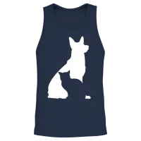 Dog and Cat Silhouette Dog Lover Cat Lover Dog Own Unisex Tank Top - Navy – 2