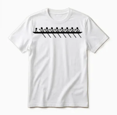 Rowing - Double Roller (x +) with Coxswain Unisex T-Shirt - White