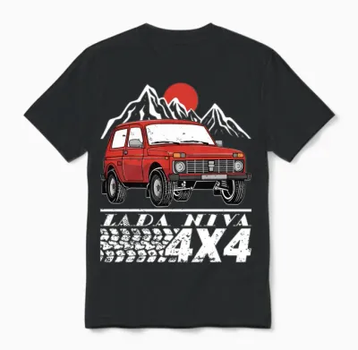 Lada Niva 4x4 Offroad Off-Road Vehicle Russia Ussr Long Sleeve, Black, S Unisex T-Shirt - Black