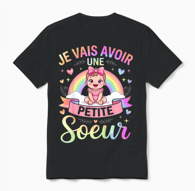 Enfant Annonce Grossesse - Bientôt Je Vais Avoir Une Petit Soeur Unisex T-Shirt in Black