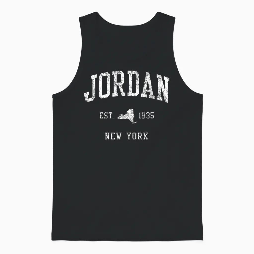 Jordan Ny Vintage Athletic Sports Js01 Unisex Tank Top in Black