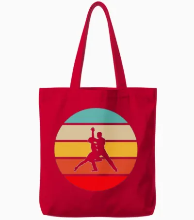Dance Retro Tote Bags - Red