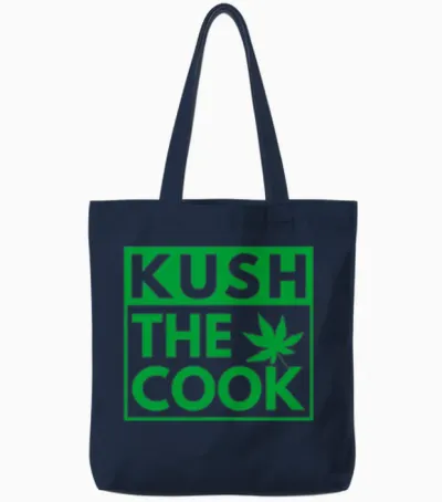 Kush the Cook Funny Weed Marijuana Design Tote Bags - Navy