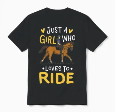 Horse Horseback Riding Unisex T-Shirt - Black