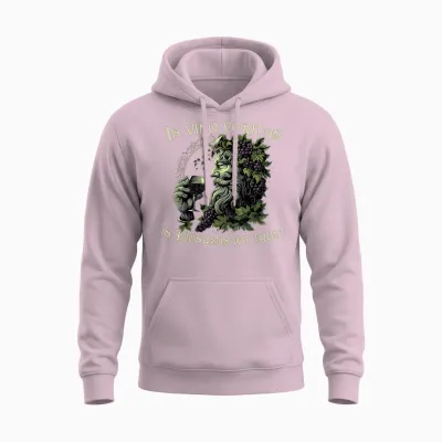 In Vino Veritas Dionysus God Lustiger Weinliebhaber Unisex Hoodie - Light Pink