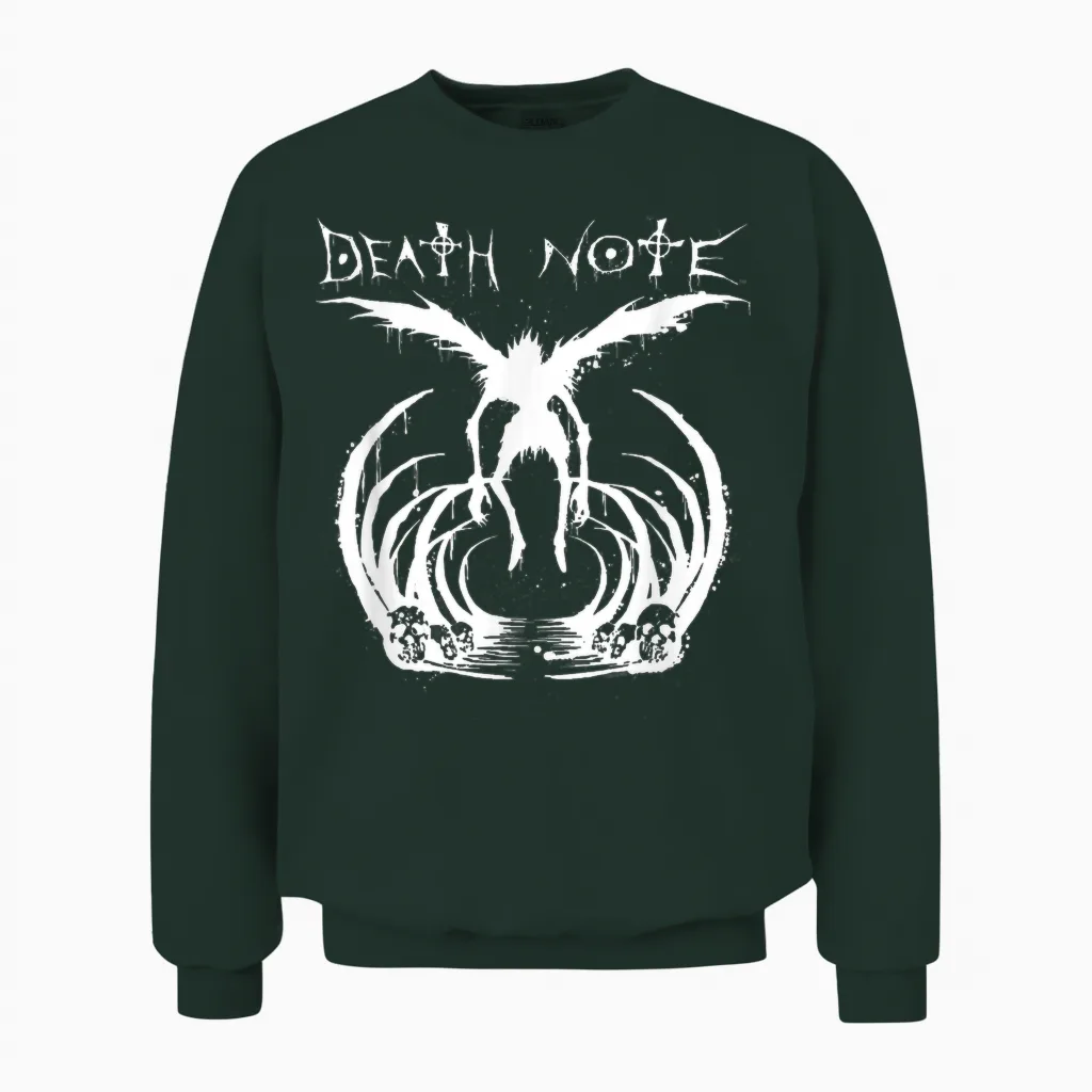 Death Note Ryuk Splatter Silhouette Anime Unisex Sweatshirt in Forest