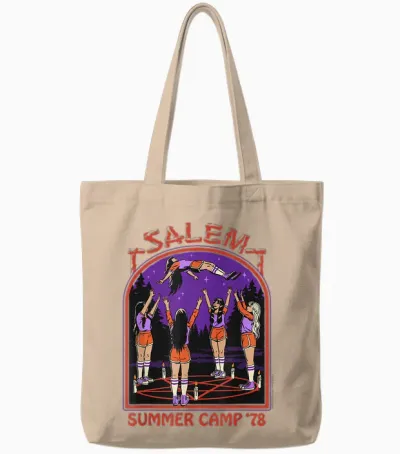 Salem Summer Camp Witch Sarcastic Retro Funny Adult Humour Tote Bags - Natural