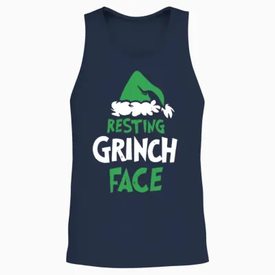 Resting Face Unisex Tank Top - Navy