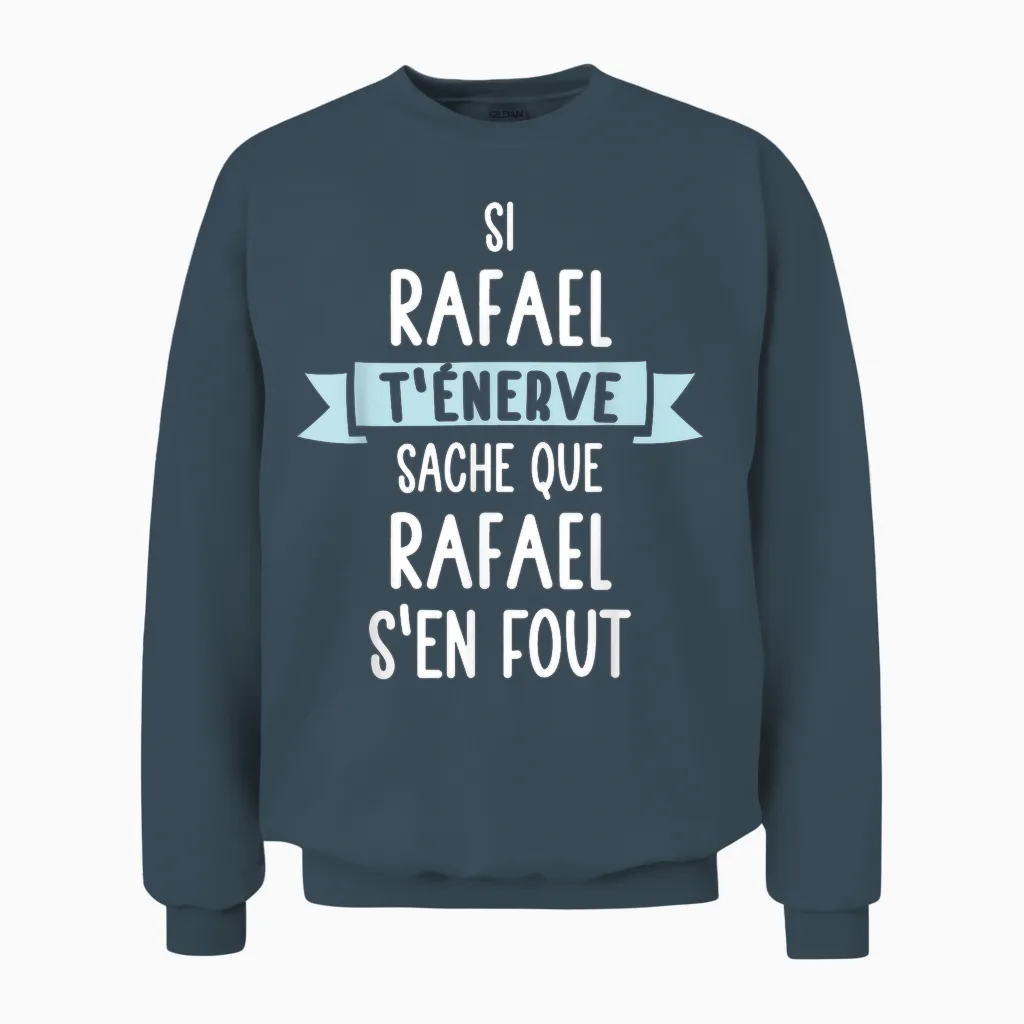 Gift Man Humour Name Personalized Rafael T-Shirt, Black, S Unisex Sweatshirt in Dark Heather