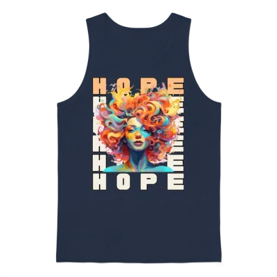 Glowing Women Head. Hope. Unisex Tank Top - Navy