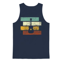 Guitar Retro Unisex Tank Top - Navy – 1