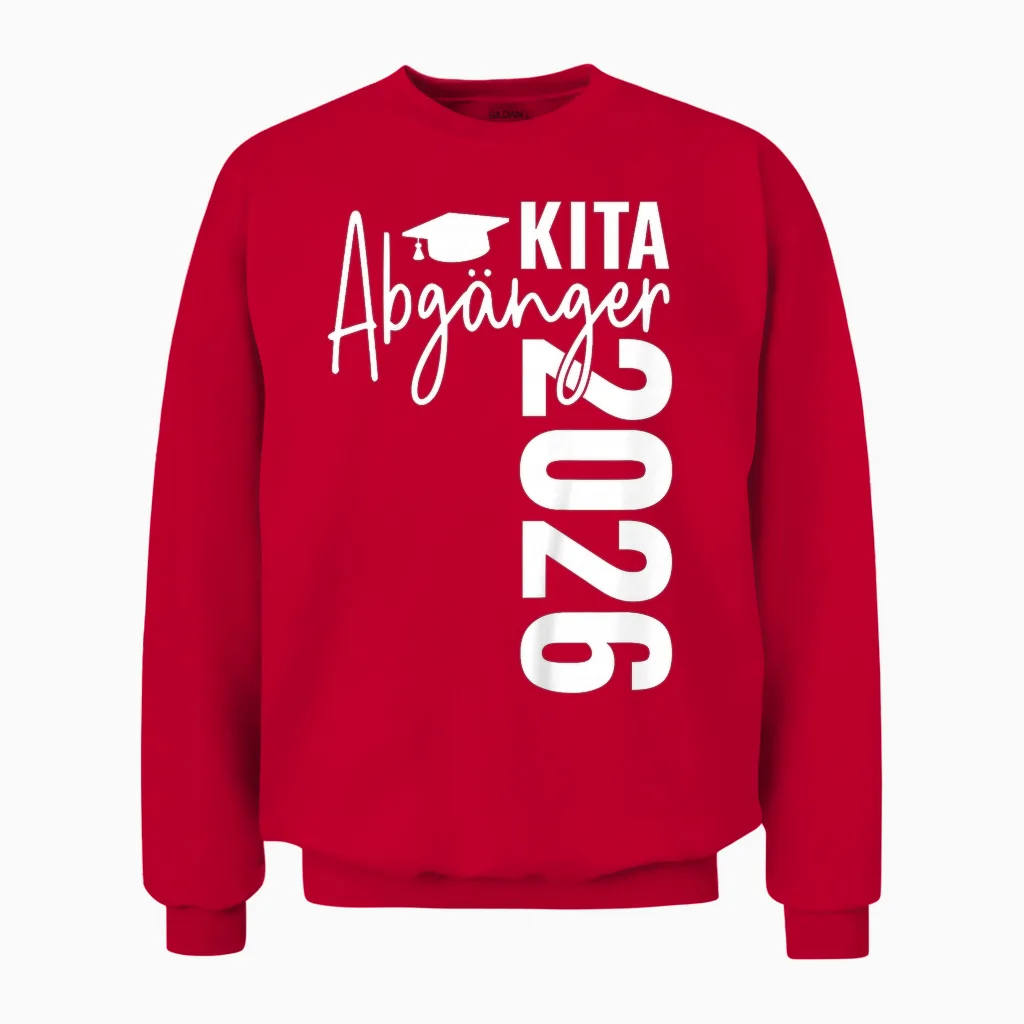 Kita Abgänger 2026 Schulkind Einschulung Schulanfang Schule Unisex Sweatshirt in Red