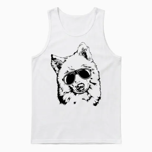 Funny Samoyed Dog Sunglasses Dog Mom Unisex Tank Top - White