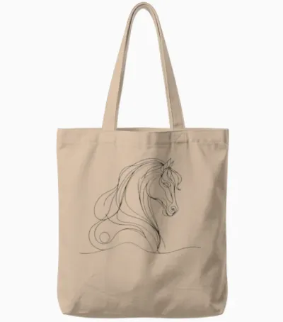 Horse Tote Bags - Natural
