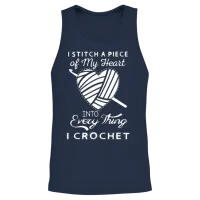 I Crochet — Crafting & Sewing Gift Unisex Tank Top - Navy – 2