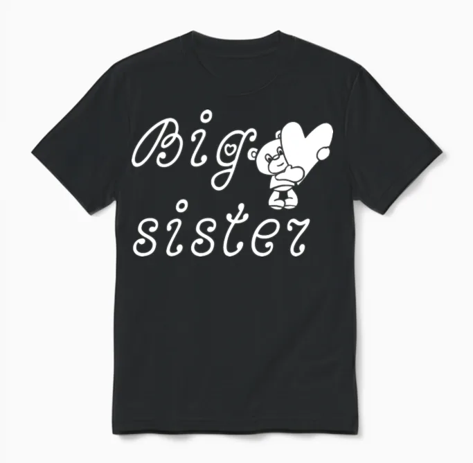 Big Sister Kids & Baby Unisex T-Shirt in Black