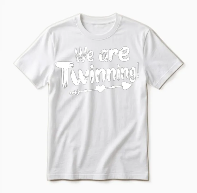 We Are Twinning Funny Saying Twin Lovers Twin Unisex T-Shirt in White