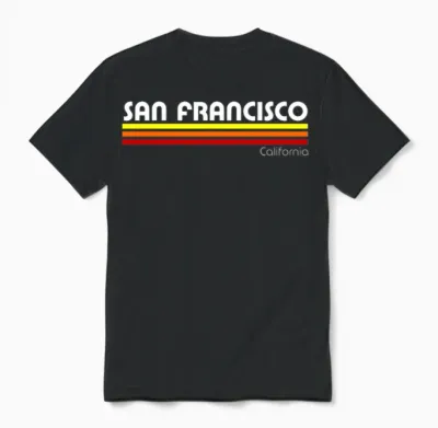 San Francisco California Retro Unisex T-Shirt - Black