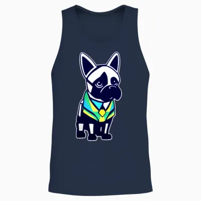 Funny Dog Unisex Tank Top - Navy