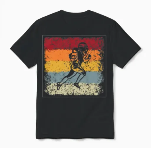 Rugby Retro Unisex T-Shirt in Black