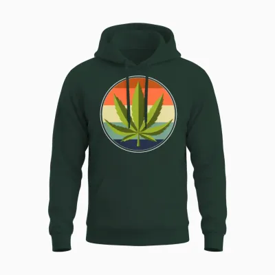 Retro Weed Unisex Hoodie - Forest
