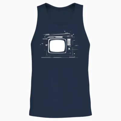 Retro Tv Sketch Unisex Tank Top - Navy