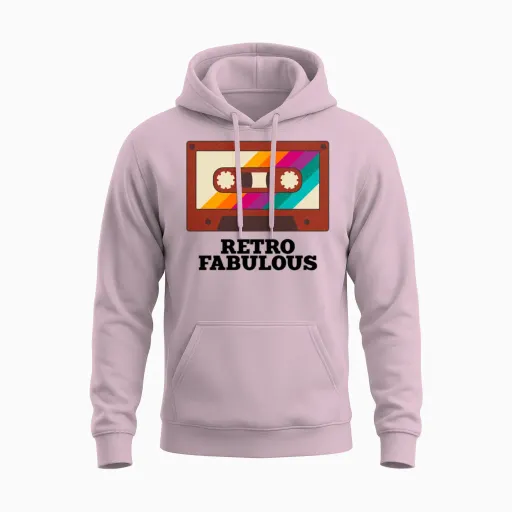 Retro Unisex Hoodie - Light Pink