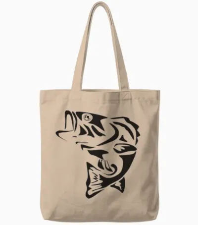 Fish Bone Tattoo Funny Tote Bags - Natural