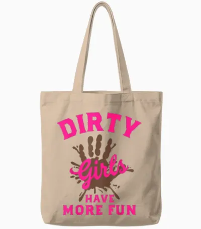 Mud Run Shirts Dirty Girls Haben Mehr Spaß Beim Muddy Race Running Tote Bags - Natural