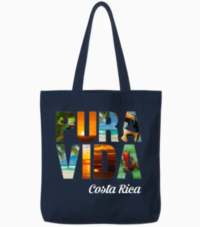 Pura Vida - Costa Rica Fun Gift Tote Bags - Navy