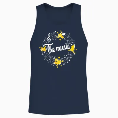 Face the Music Funny Unisex Tank Top - Navy