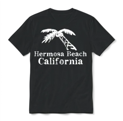Hermosa Beach California Palm Tree Souvenirs Gifts Unisex T-Shirt - Black