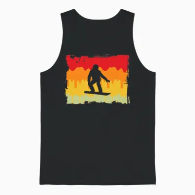 Snowboarding Retro Unisex Tank Top - Black