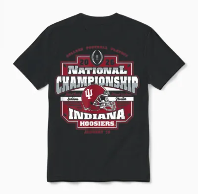 Indiana Hoosiers Cfp National Championship 2026 Icon Black Unisex T-Shirt - Black