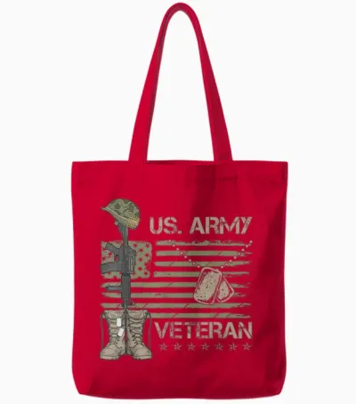 U.s. Army Veteran Tote Bags - Red