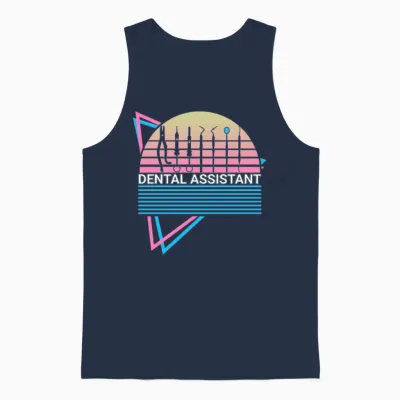 Dental Assistant Retro Unisex Tank Top - Navy