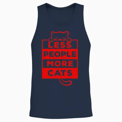 Funny Cat Lover Unisex Tank Top - Navy