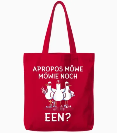 Apropos Möwe Möwie Noch Een Norddeutschland Plattdeutsch Tote Bags - Red