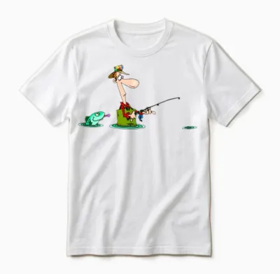 Funny Fishing Unisex T-Shirt - White
