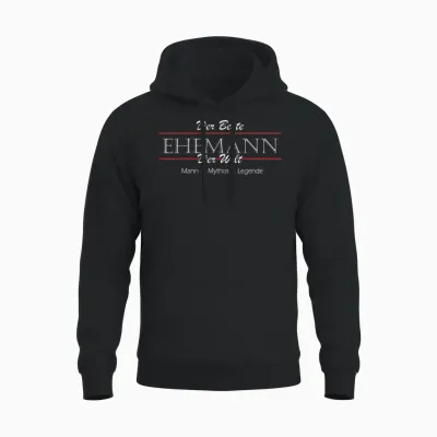 Herren Vatertag Mann Mythos Legende Bester Ehemann Der Welt Unisex Hoodie - Black