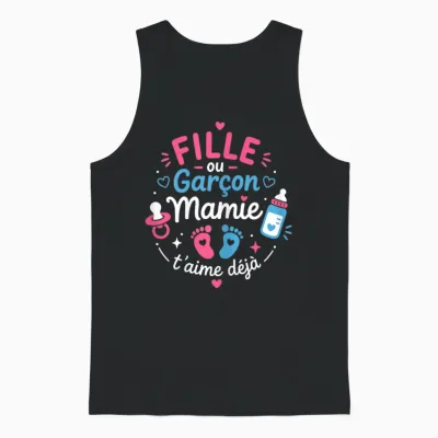 Announcement Pregnancy Granny Baby Shower Sex Baby Girl or Boy Unisex Tank Top - Black