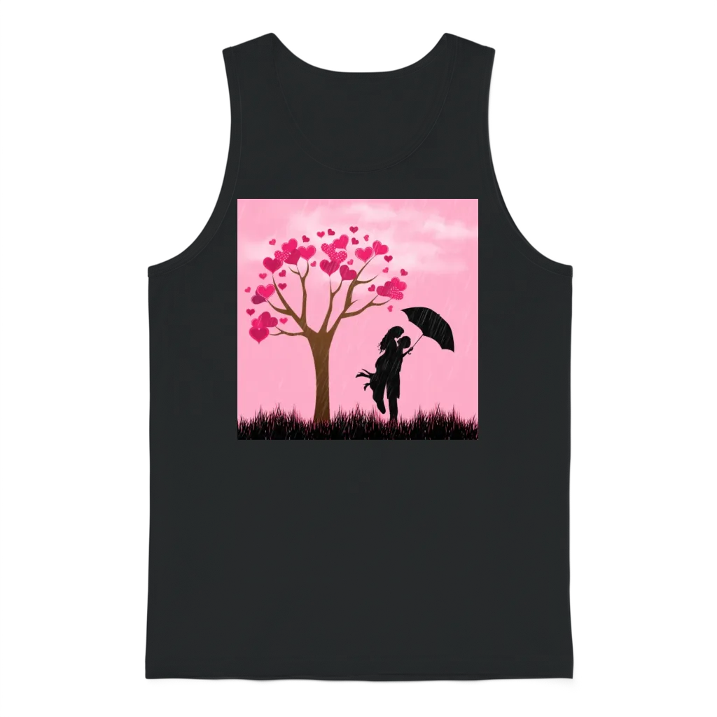 Valentine's Day Unisex Tank Top - Black