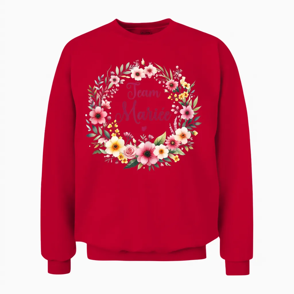 Evjf Team Bride Evjf Team Bridal Team Bride Evjf T-Shirt, White Unisex Sweatshirt in Red