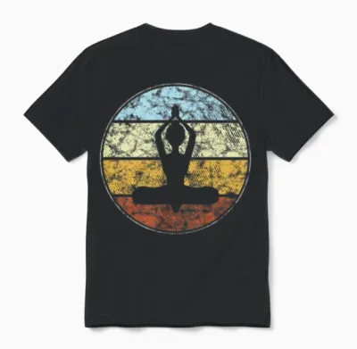 Meditation Retro Unisex T-Shirt - Black