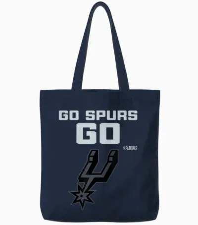 Nba 2026 Playoffs Mantra Spurs Bilboard Tote Bags - Navy