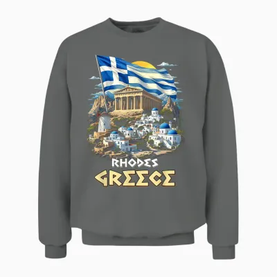 Rhodos Griechenland Flagge Rhodos Souvenir Reise Urlaub Unisex Sweatshirt - Graphite Heather